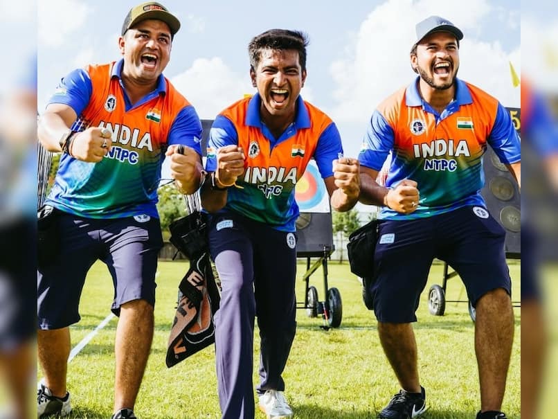 India Men’s Compound Archery Team Wins First-Ever Gold At World Championships India Men’s Compound Archery Team Wins First-Ever Gold At World Championships